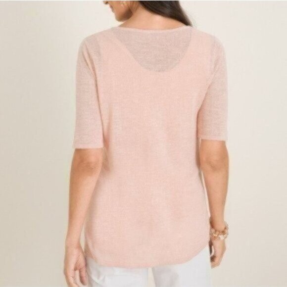 NWOT Chico's Pointelle-Stitch Sweater - Size 4 - Picture 2 of 5